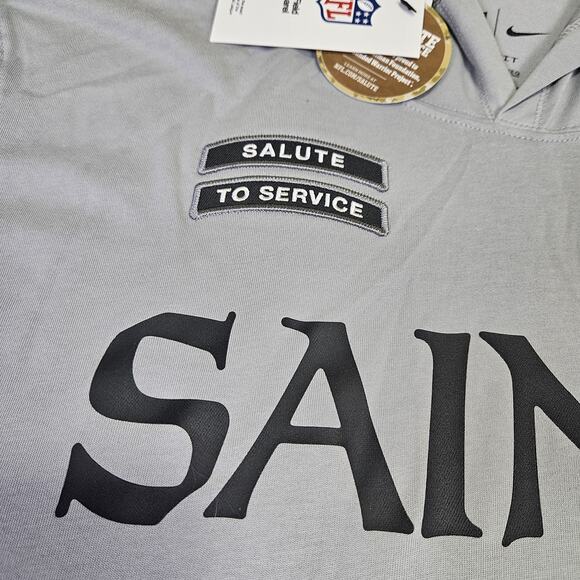 NFL Nike New Orleans Saints Men XXL Salute To Service Lightweight Hoodie T-Shirt - Picture 5 of 16